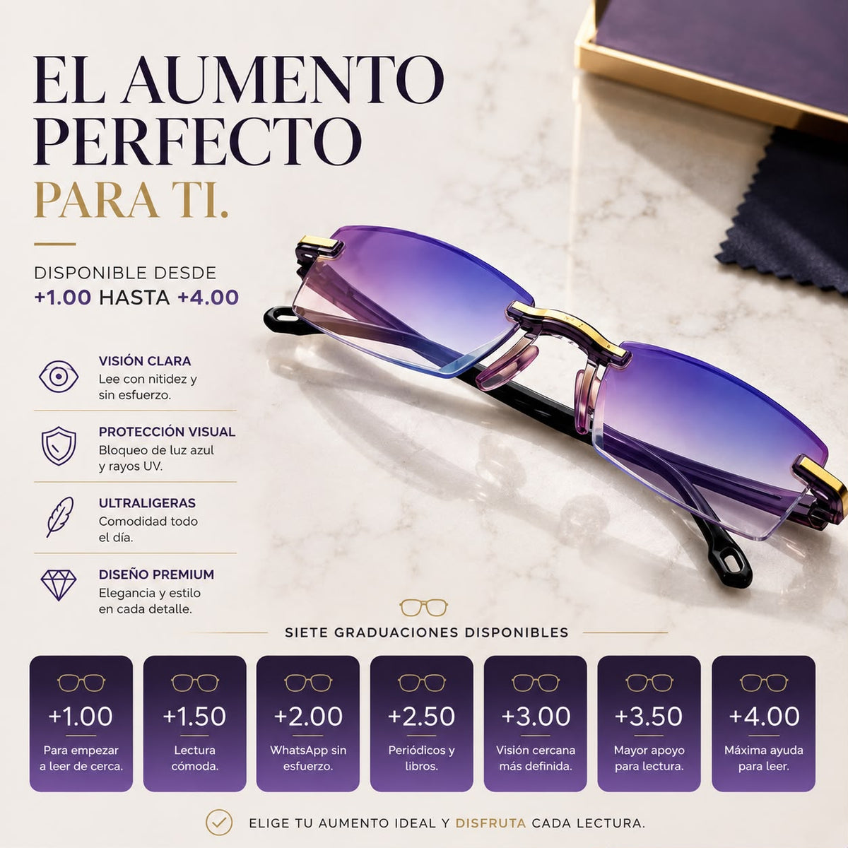 GAFA TR90 DE AUMENTO VIDRIO