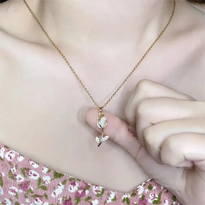 Collar Flor Tulipan Colores +CAJAREG